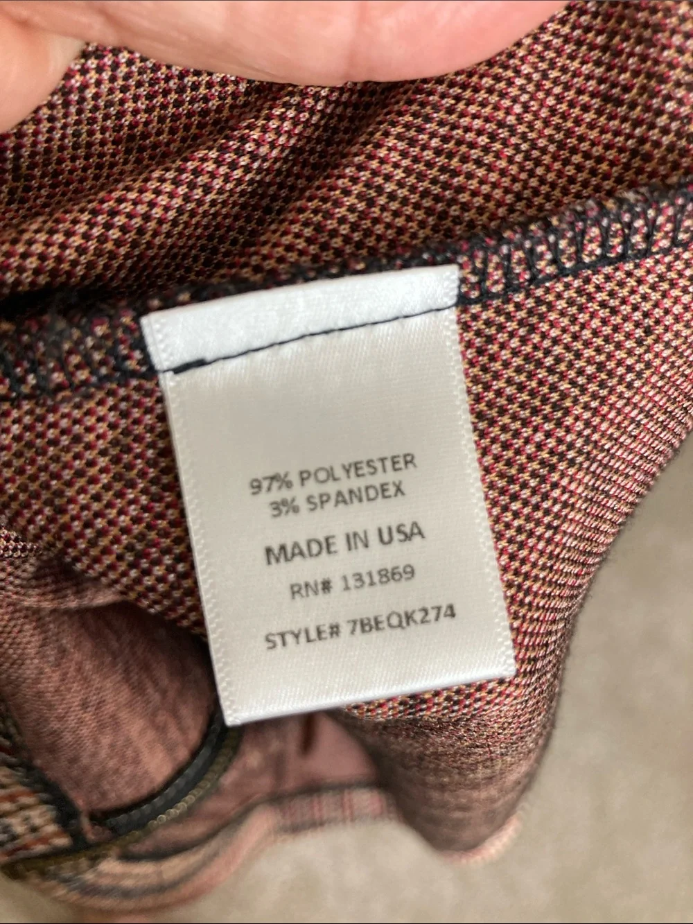 allison & kelly Plaid Pinafore Dress in Beige, Tan, Red, and Black, Size Large